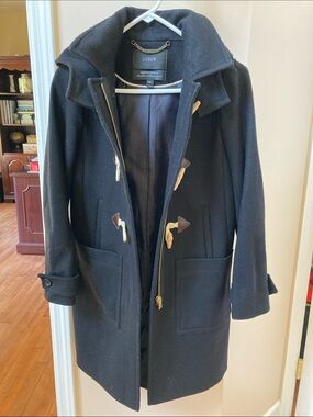 J. Crew Black Wool Toggle Pea Coat